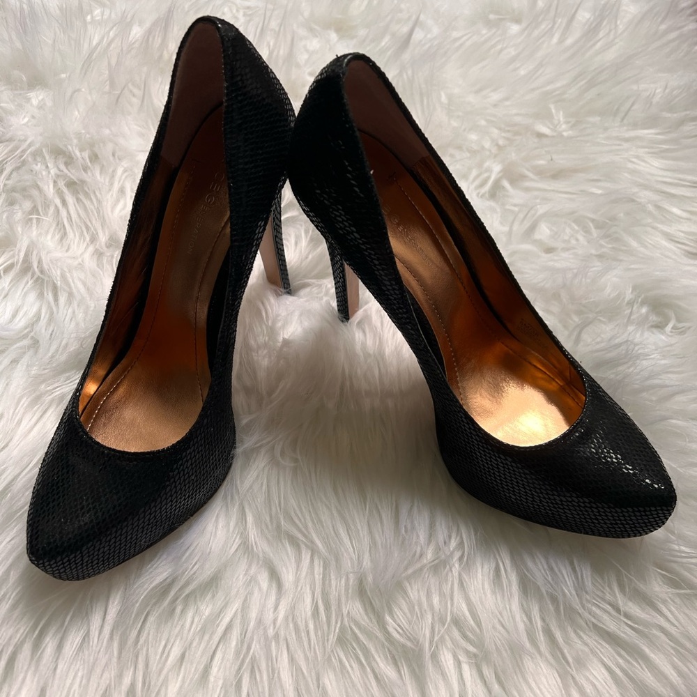 Bcbg Leather Snakeskin Almond Toe Stiletto View 3